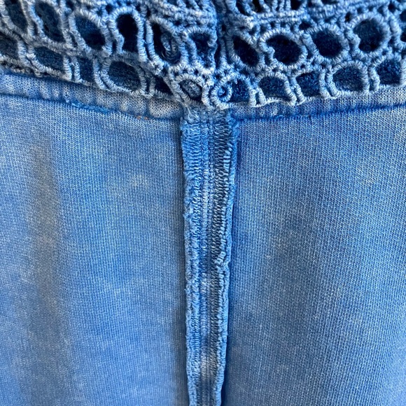 Soft Surroundings Blue Crochet Detail Top - Picture 5 of 6